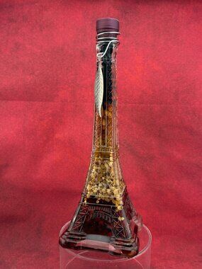 VINTAGE 13" SHONFELD'S EIFFEL TOWER GLASS DECANTER VEGETABLES VINEGAR, SEALED